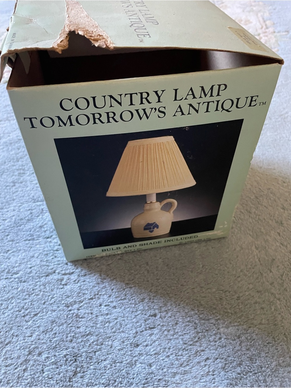 Country Lamp with Cream Shade